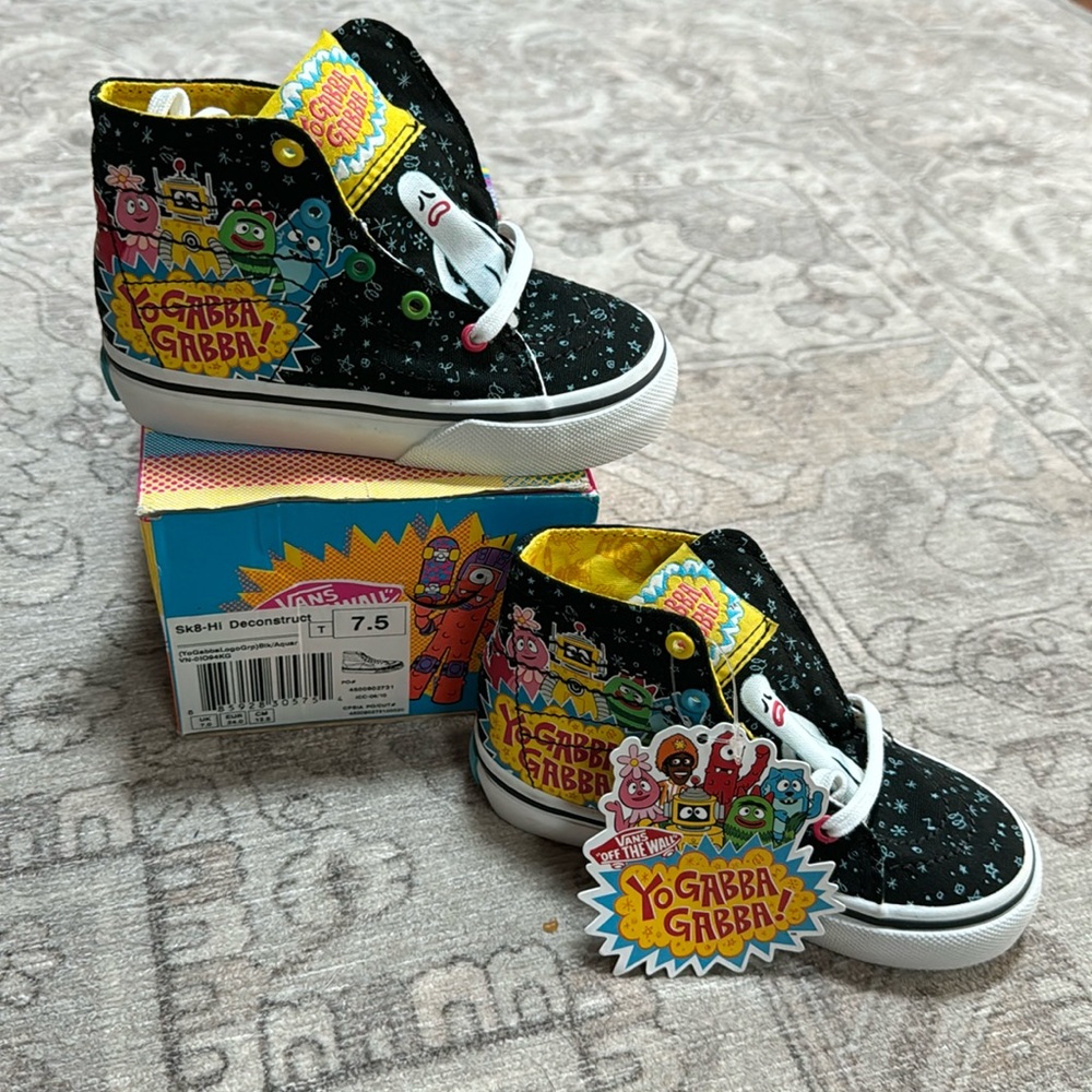 New - VANS Yo Gabba Gabba! Toddler High Top Sneaker. Size 7.5 (Discontinued)